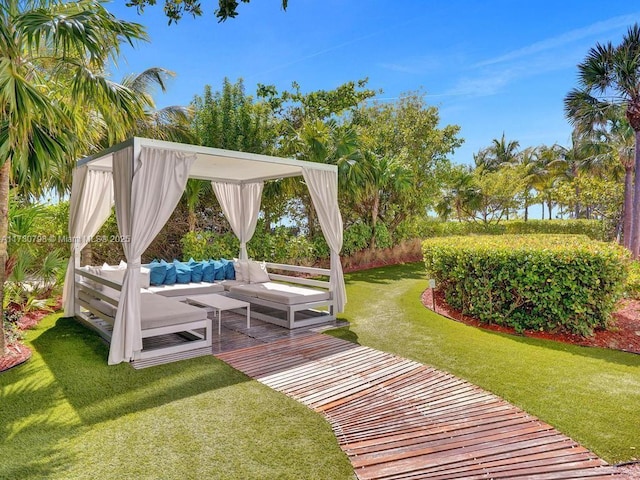 view of patio featuring an outdoor living space