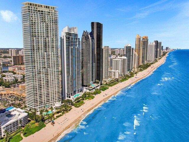 17121 Collins Ave Unit 3905, Sunny Isles Beach, FL 33160 - view of pool with view of water and beach and a view of skyline
