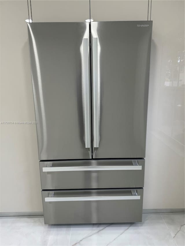 details featuring stainless steel refrigerator