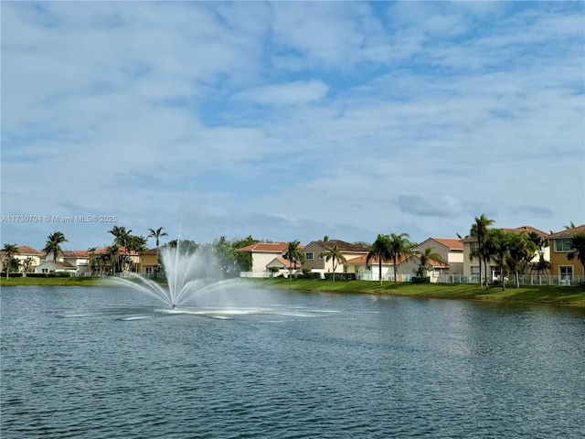 property view of water with a residential view