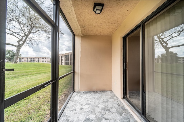 view of unfurnished sunroom