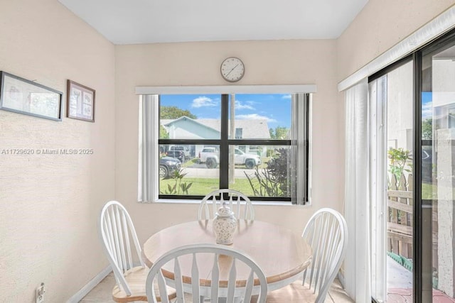 view of tiled dining room