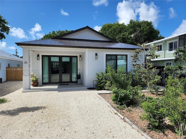 rear view of house with french doors