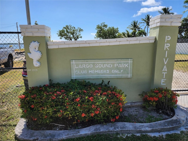 view of community sign