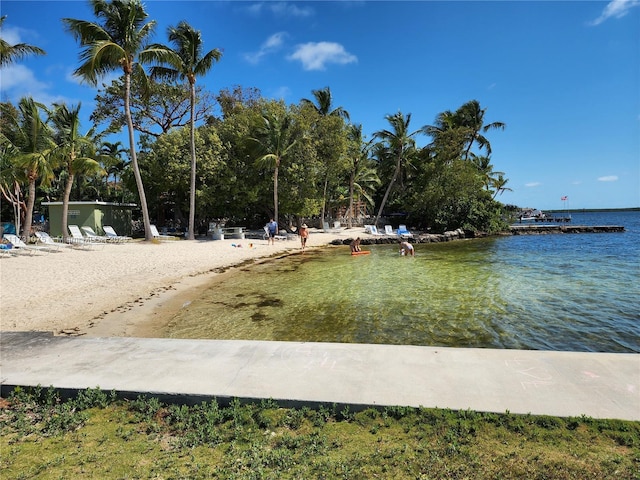 exterior space featuring a water view