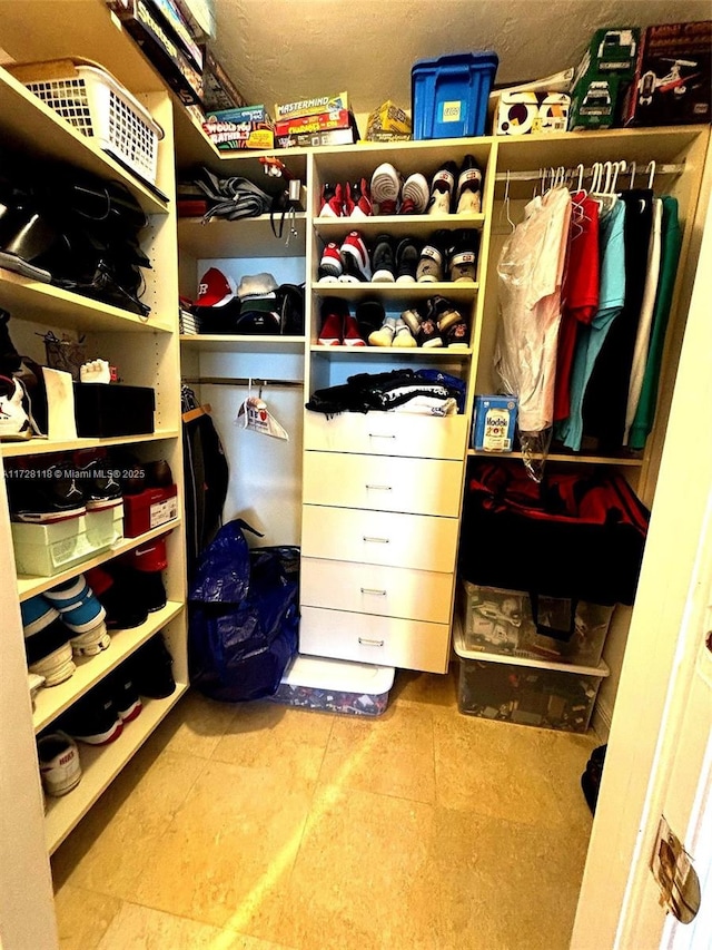 view of walk in closet