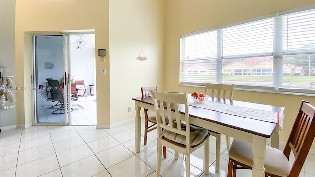 view of tiled dining area