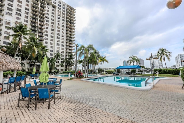 view of pool with a patio