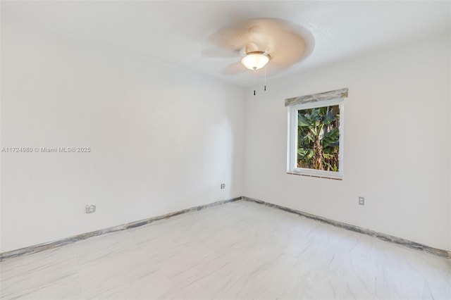 unfurnished room featuring ceiling fan