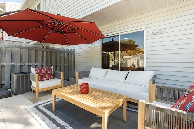 view of patio featuring outdoor lounge area