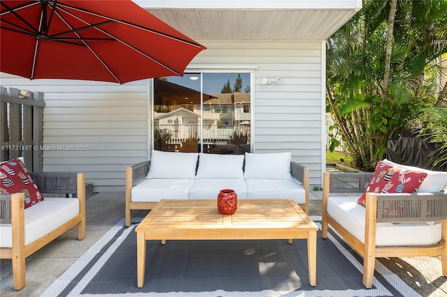 view of patio / terrace featuring an outdoor hangout area