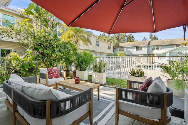 view of patio with outdoor lounge area