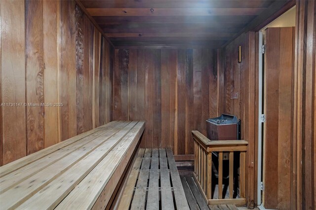 view of sauna