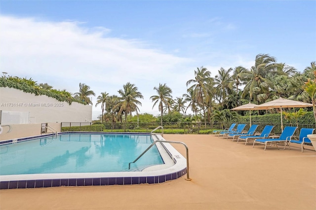 view of pool with a patio