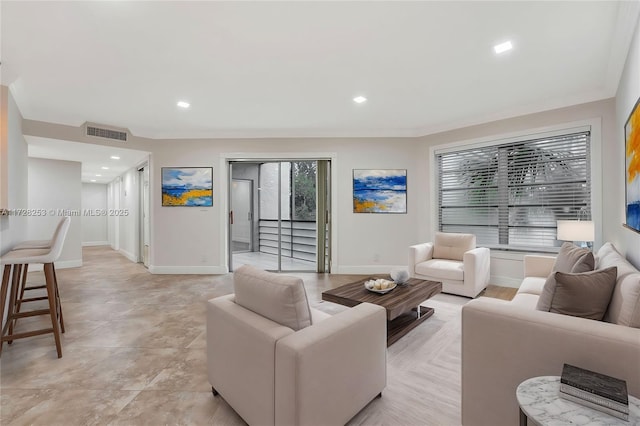 3100 Riverside Dr Unit 306, Coral Springs, FL 33065 - living room featuring baseboards and recessed lighting