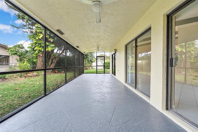 view of unfurnished sunroom