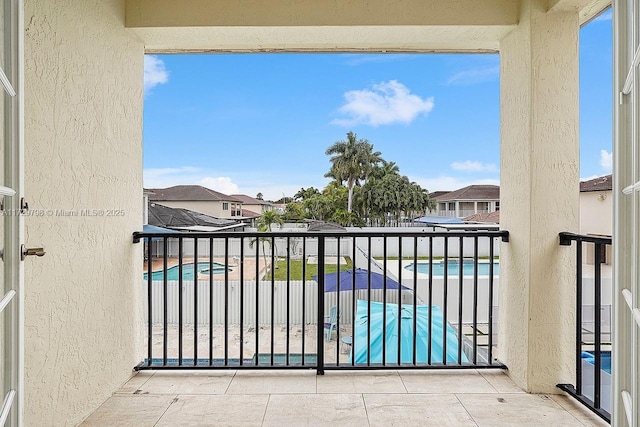 balcony with a residential view