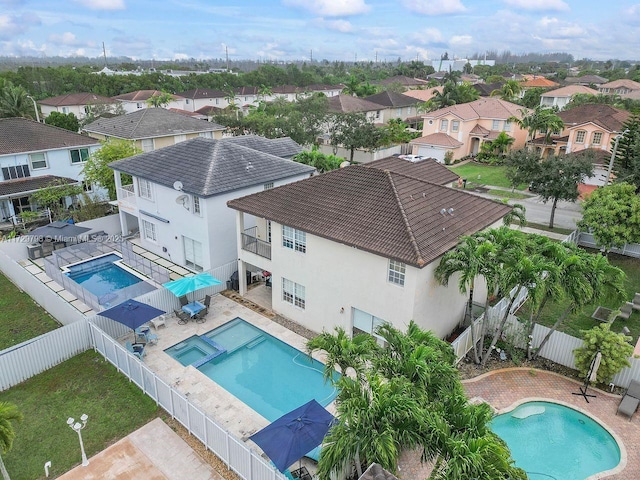 aerial view featuring a residential view