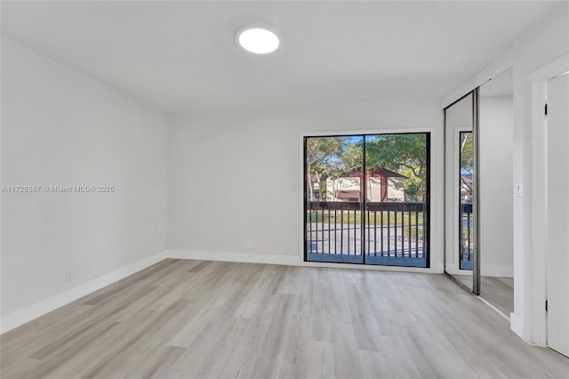 empty room featuring light hardwood / wood-style flooring