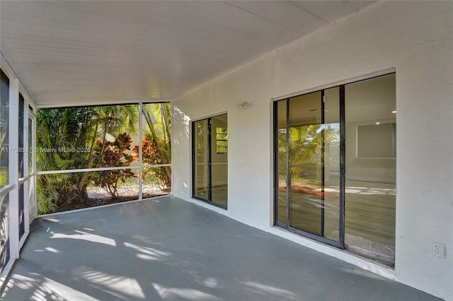 view of unfurnished sunroom