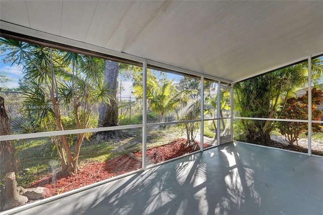 view of unfurnished sunroom