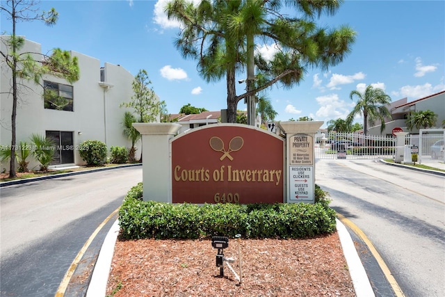 view of community sign