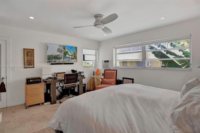 bedroom with ceiling fan