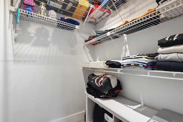 view of walk in closet