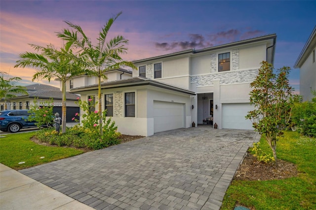 view of property with a garage