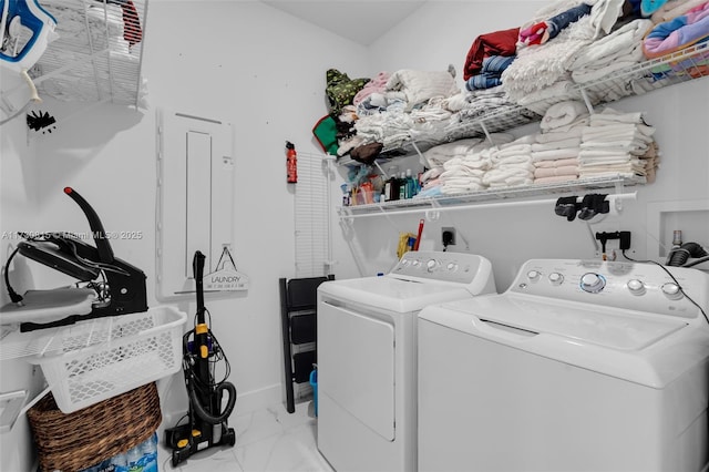 laundry room featuring washer and dryer