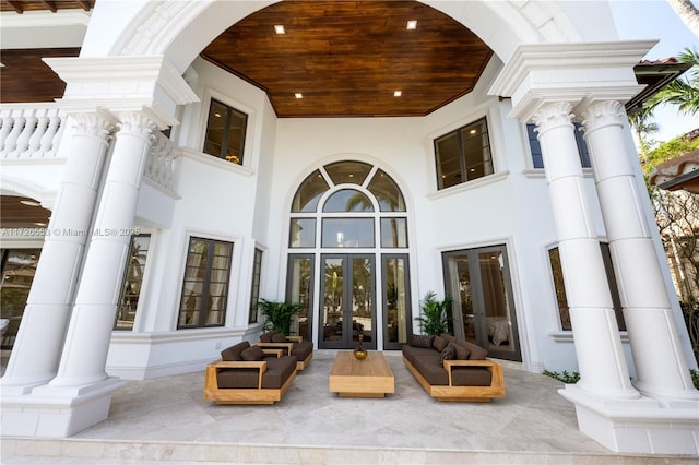 entrance to property with french doors