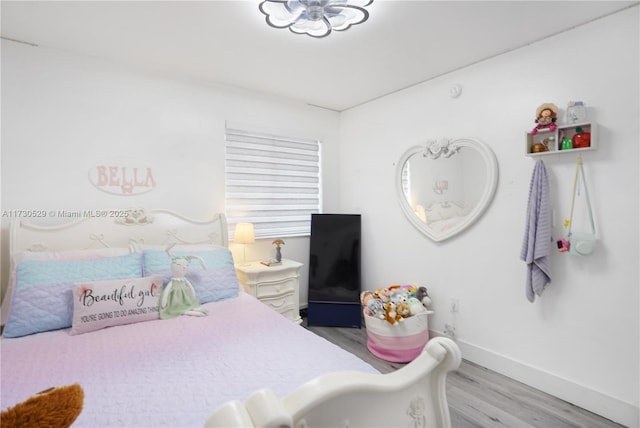 bedroom featuring light hardwood / wood-style floors