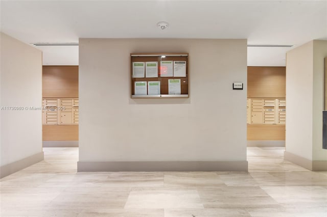 corridor with mail boxes