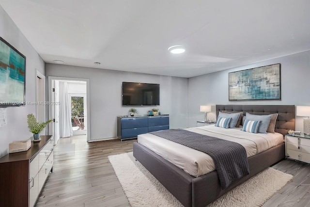 bedroom featuring light hardwood / wood-style floors