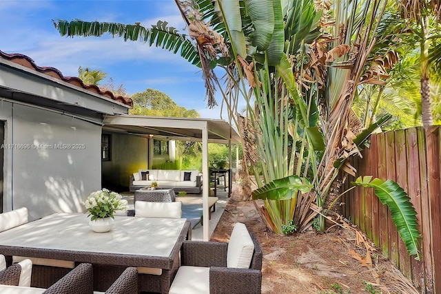 view of patio / terrace featuring outdoor lounge area