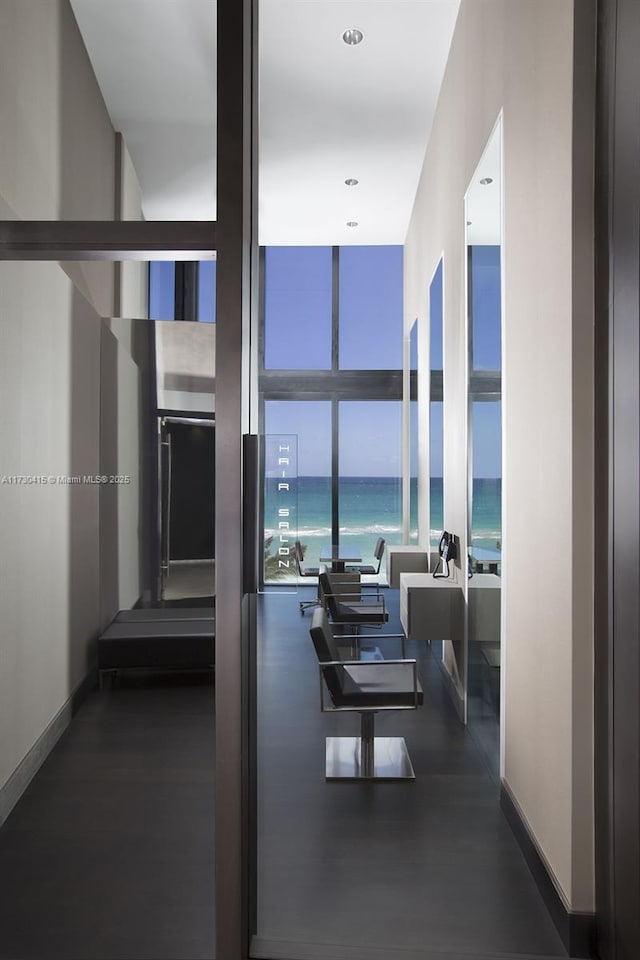18555 Collins Ave Unit 4203, Sunny Isles Beach, FL 33160 - corridor with expansive windows and a water view