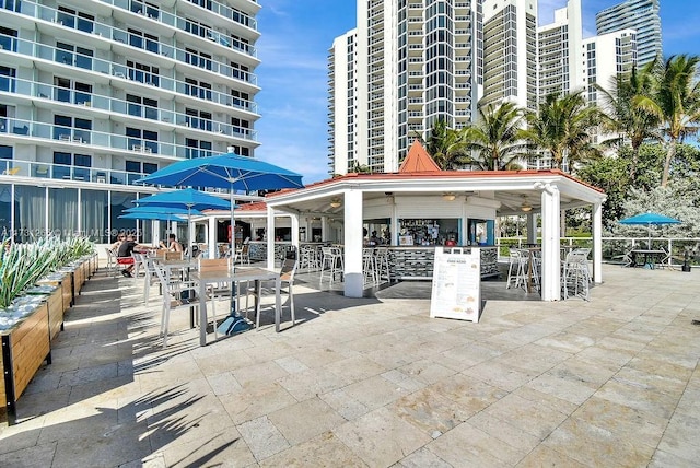 view of community featuring a patio