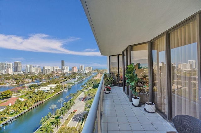 balcony with a water view