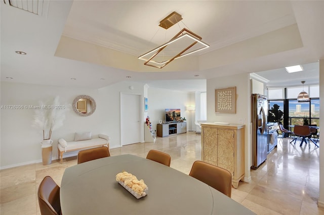 3600 Yatch Club Dr Unit 1701, Aventura, FL 33180 - dining area with floor to ceiling windows and a raised ceiling