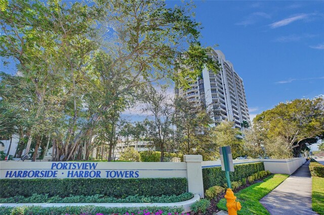 view of community sign