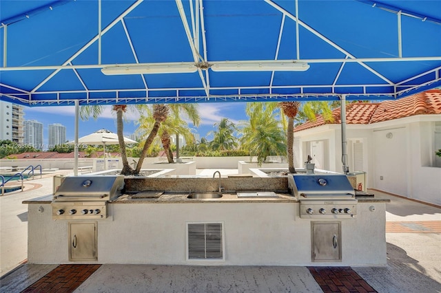 3600 Yatch Club Dr Unit 1701, Aventura, FL 33180 - view of patio featuring area for grilling, a grill, and sink