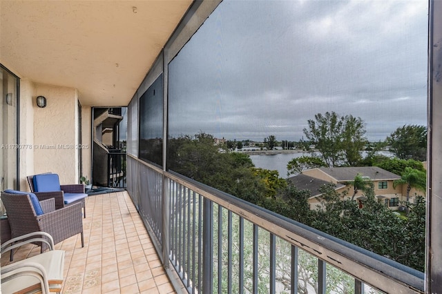 balcony with a water view