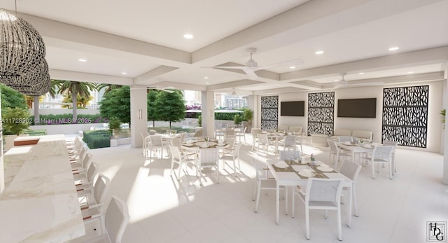 view of patio with ceiling fan