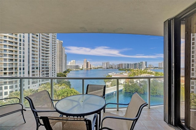 balcony with a water view