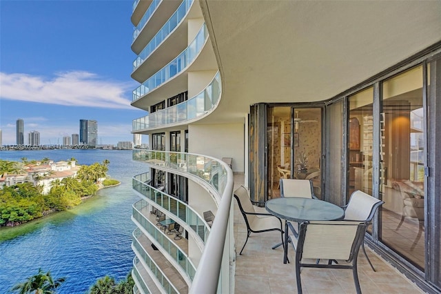 balcony with a water view