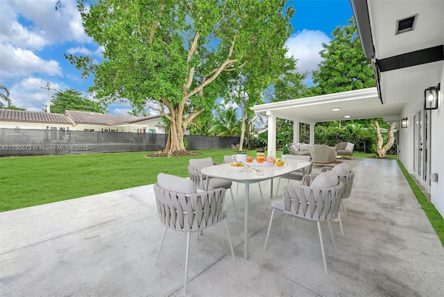 view of patio / terrace featuring an outdoor hangout area