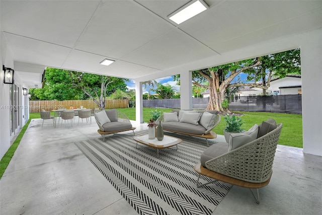 view of patio / terrace featuring an outdoor hangout area