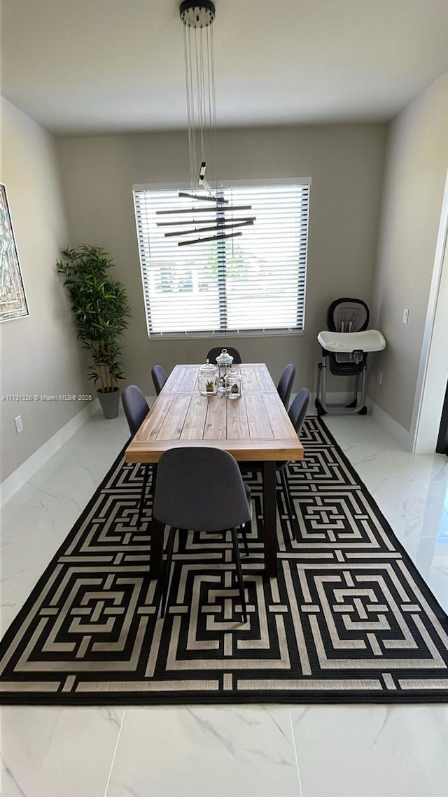 view of unfurnished dining area