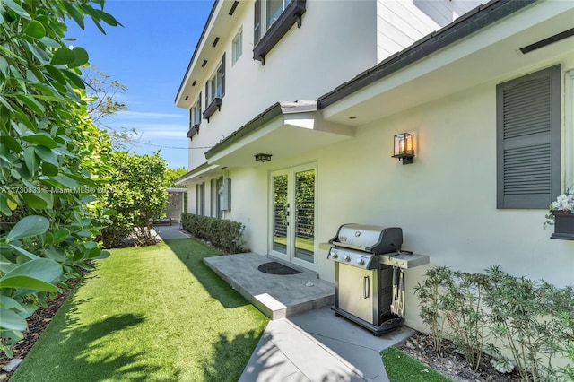 exterior space featuring french doors