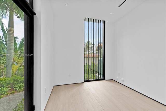 empty room with light wood-type flooring